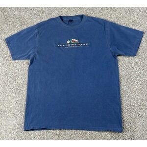 VTG Yellowstone National Park Shirt Mens Large Short Sleeve Embroidered 90s Y2K
